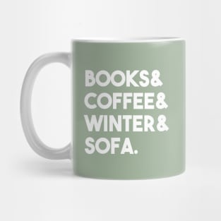 Books coffee winter sofa Mug